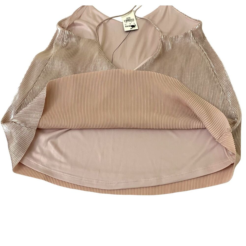Express Metallic Pink Pleated Cami Top Size XS NEW with Tag - Picture 8 of 12